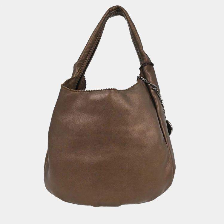 Pre Owned Loewe Viento Brown Lambskin Leather Shoulder Bag