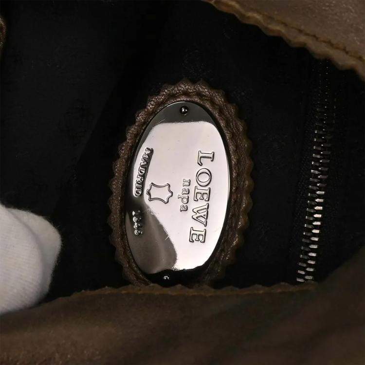 Pre Owned Loewe Viento Brown Lambskin Leather Shoulder Bag