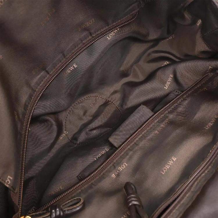 Pre Owned Loewe Aire Brown Nappa Lambskin Leather Tote Bag