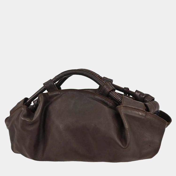 Pre Owned Loewe Aire Brown Nappa Lambskin Leather Tote Bag