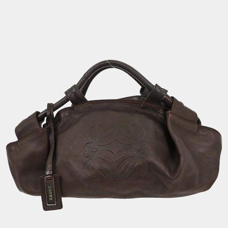 Pre Owned Loewe Aire Brown Nappa Lambskin Leather Tote Bag
