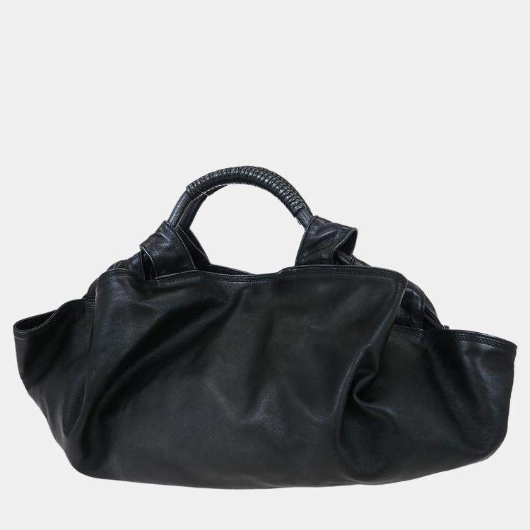 Pre Owned Loewe Aire Black Nappa Lambskin Leather Tote Bag