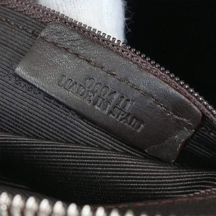 Pre Owned Loewe Senda Anagram Beige Canvas Top Handle Bag