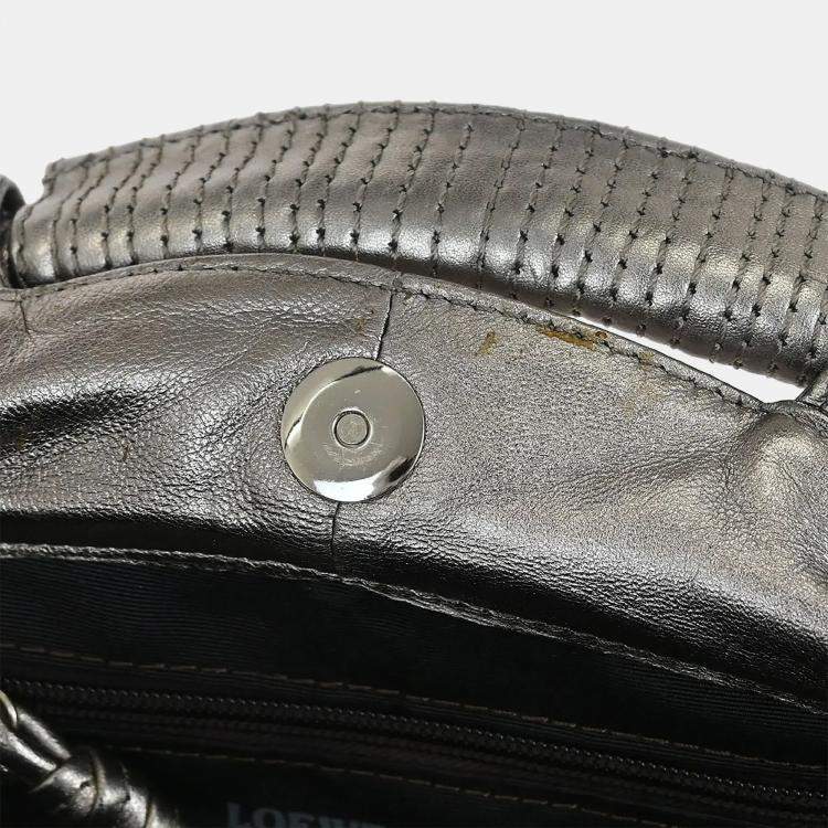 Pre Owned Loewe Aire Silver Nappa Lambskin Leather Tote Bag