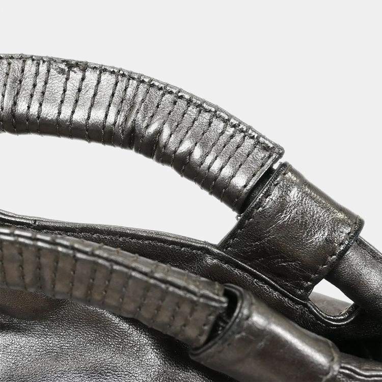 Pre Owned Loewe Aire Silver Nappa Lambskin Leather Tote Bag