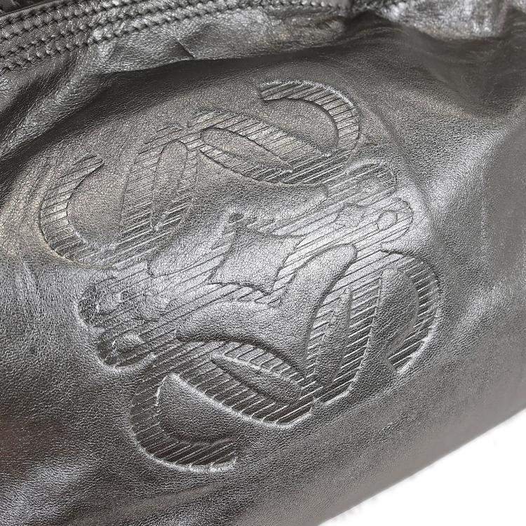 Pre Owned Loewe Aire Silver Nappa Lambskin Leather Tote Bag