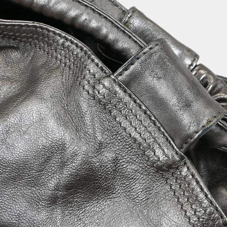 Pre Owned Loewe Aire Silver Nappa Lambskin Leather Tote Bag