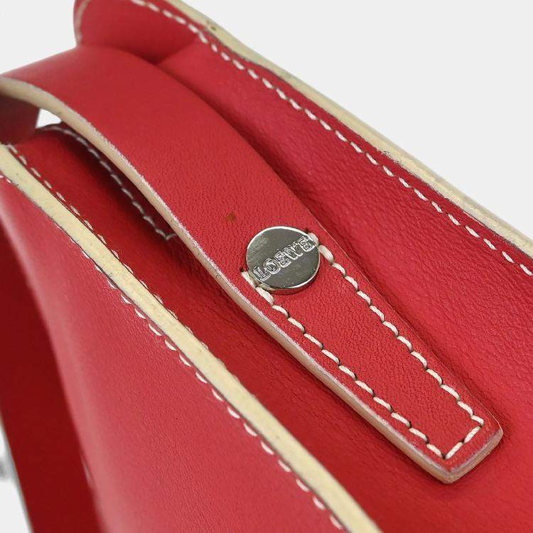 Pre Owned Loewe Red Leather Shoulder Bag