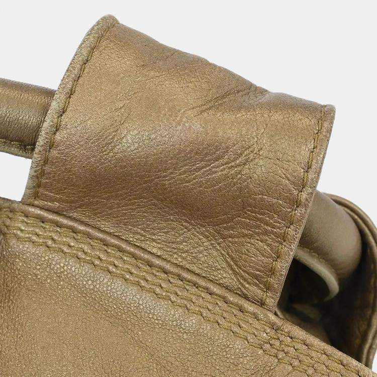 Pre Owned Loewe Aire Gold Nappa Lambskin Leather Hobo Bag