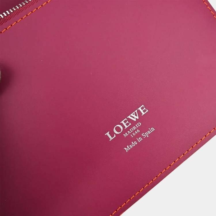 Pre Owned Loewe Leo Pink Calfskin Leather Tote Bag