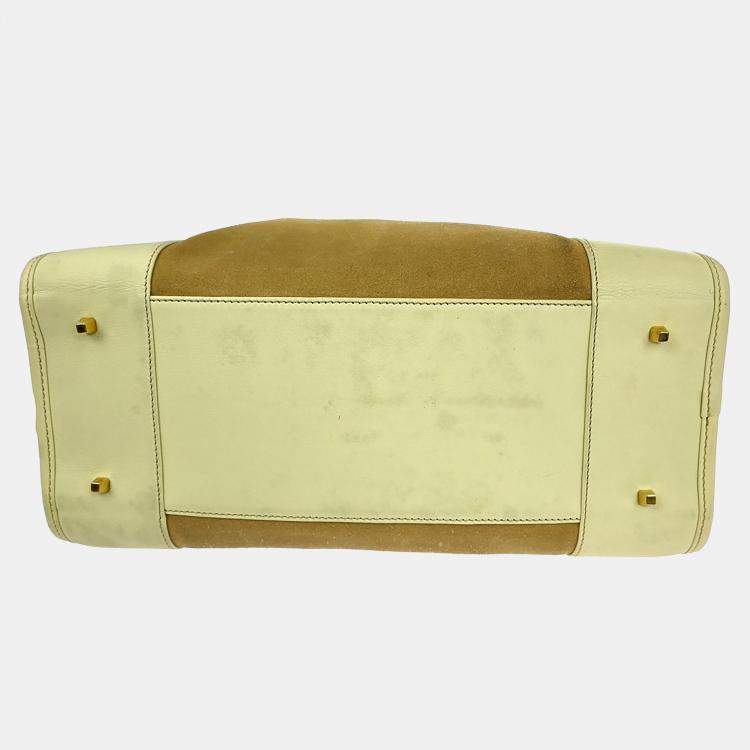 Pre Owned Loewe Brown Suede Calfskin Leather Shoulder Bag