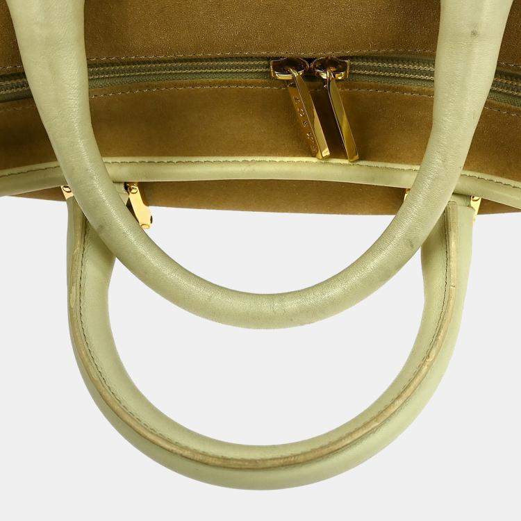 Pre Owned Loewe Brown Suede Calfskin Leather Shoulder Bag