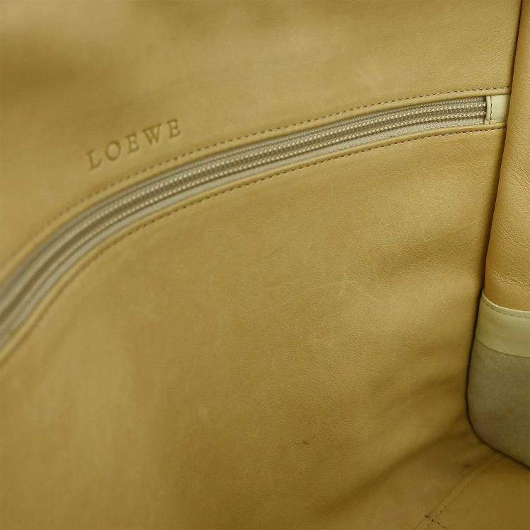 Pre Owned Loewe Brown Suede Calfskin Leather Shoulder Bag