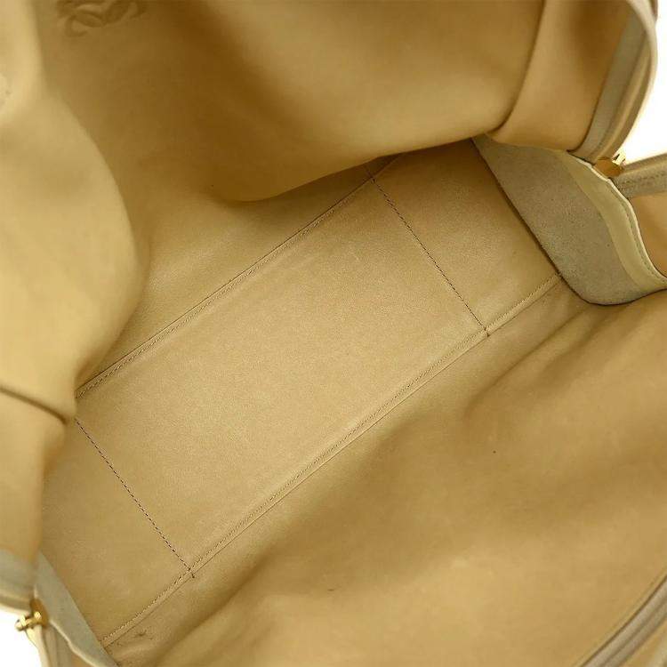 Pre Owned Loewe Brown Suede Calfskin Leather Shoulder Bag