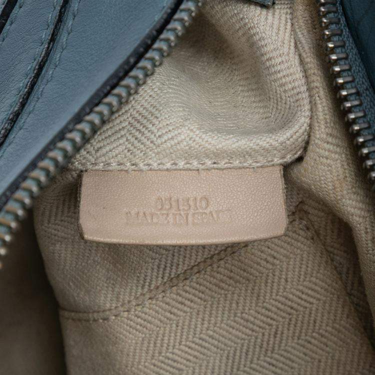 Pre Owned Loewe Blue Small Calfskin Puzzle Satchel