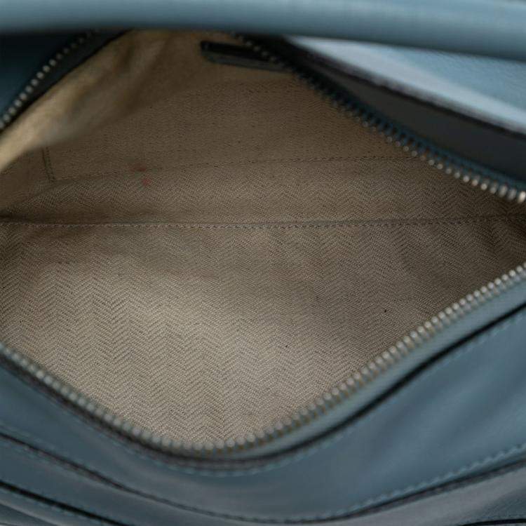 Pre Owned Loewe Blue Small Calfskin Puzzle Satchel