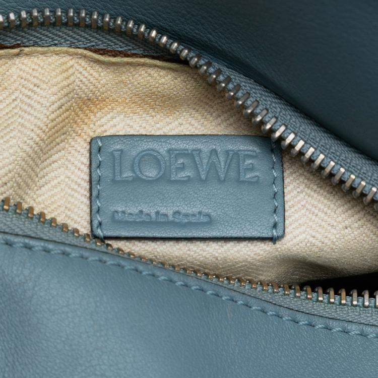 Pre Owned Loewe Blue Small Calfskin Puzzle Satchel