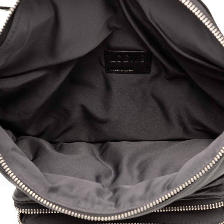 مملوكة مسبقًا Loewe Black Leather Puffy Bumbag Belt Bag