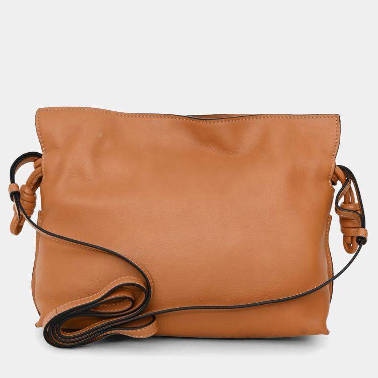 Pre Owned Loewe Brown Leather Mini Flamenco Crossbody