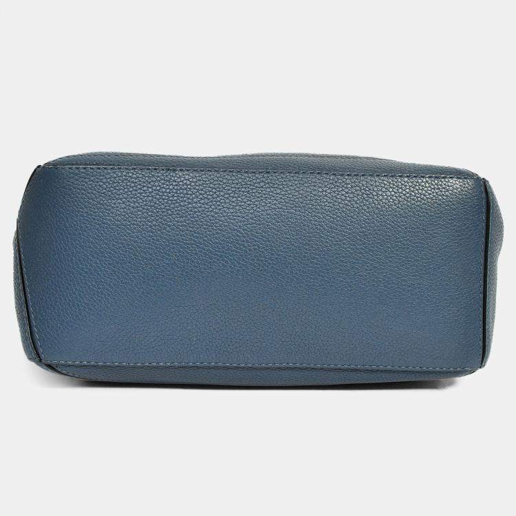 Pre Owned Loewe 2017 Blue Leather Small Puzzle Bag with Strap