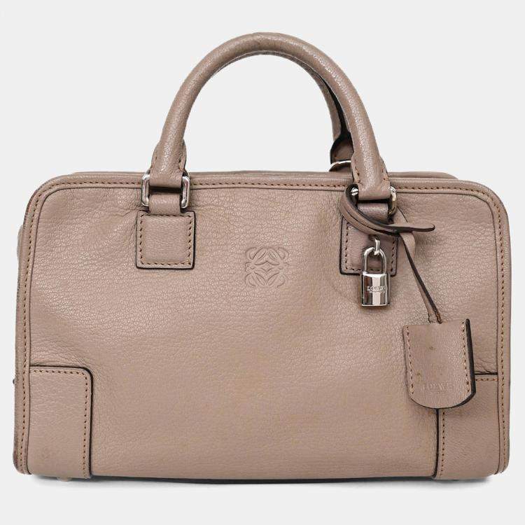 Pre Owned Loewe 2013 Taupe Leather Amazona 23 Bag with Strap