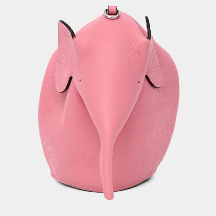 Pre Owned Loewe 2016 Pink Leather Elephant Crossbody