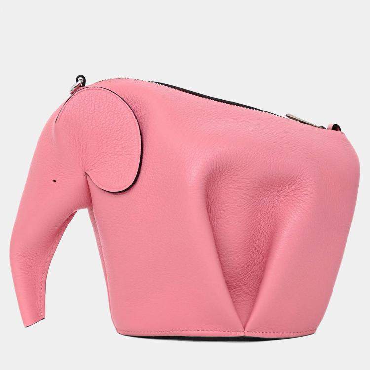 Pre Owned Loewe 2016 Pink Leather Elephant Crossbody