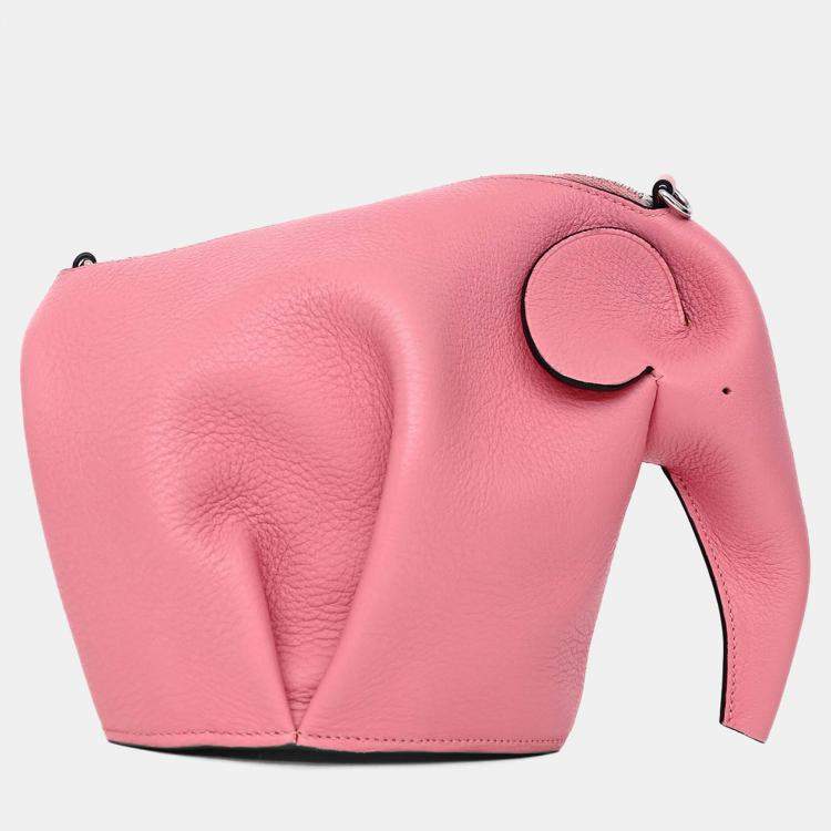 Pre Owned Loewe 2016 Pink Leather Elephant Crossbody