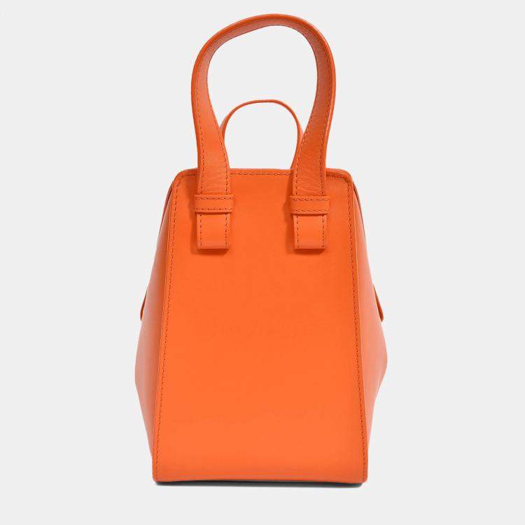 Pre Owned Loewe Orange Leather 'Hammock' Tote with Strap
