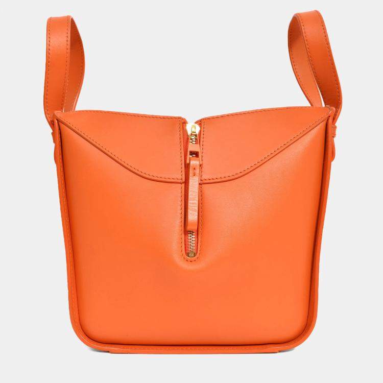 Pre Owned Loewe Orange Leather 'Hammock' Tote with Strap