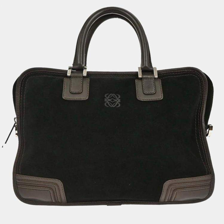 مملوكة مسبقًا Loewe Black Suede Amazona Handbag