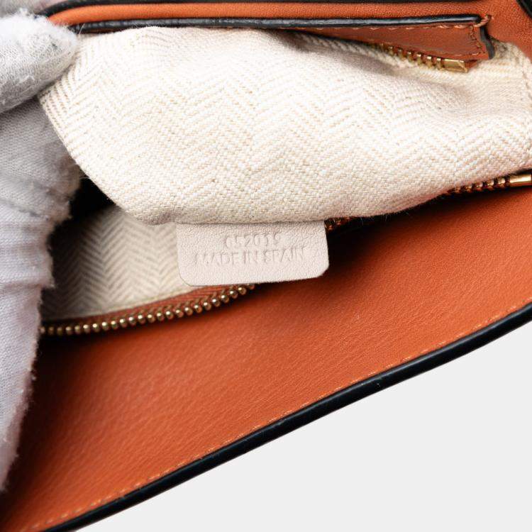 Pre Owned Loewe Orange Mini Tricolor Calfskin Puzzle Satchel