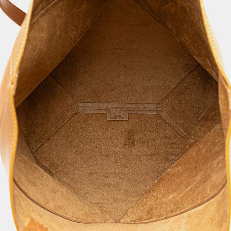 مملوكة مسبقًا Loewe Brown Medium Shiny Calfskin Puzzle Fold Tote