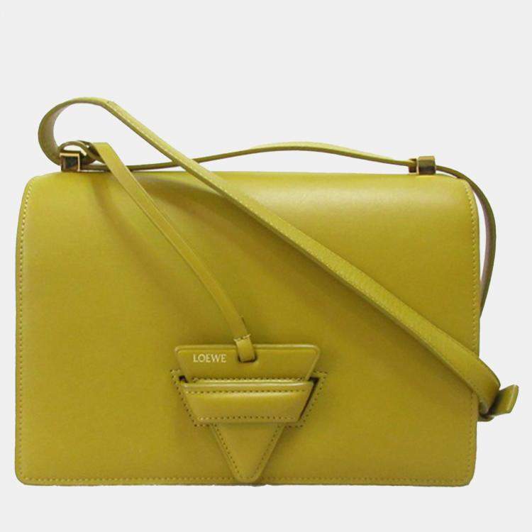 Pre Owned Loewe Yellow Small Leather Barcelona Crossbody