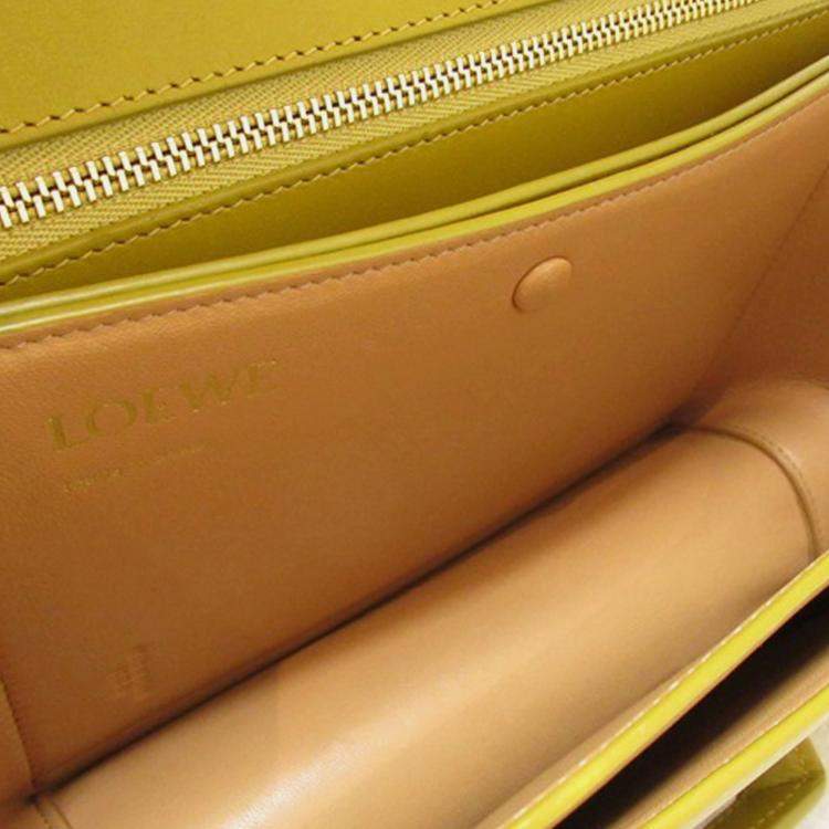 Pre Owned Loewe Yellow Small Leather Barcelona Crossbody