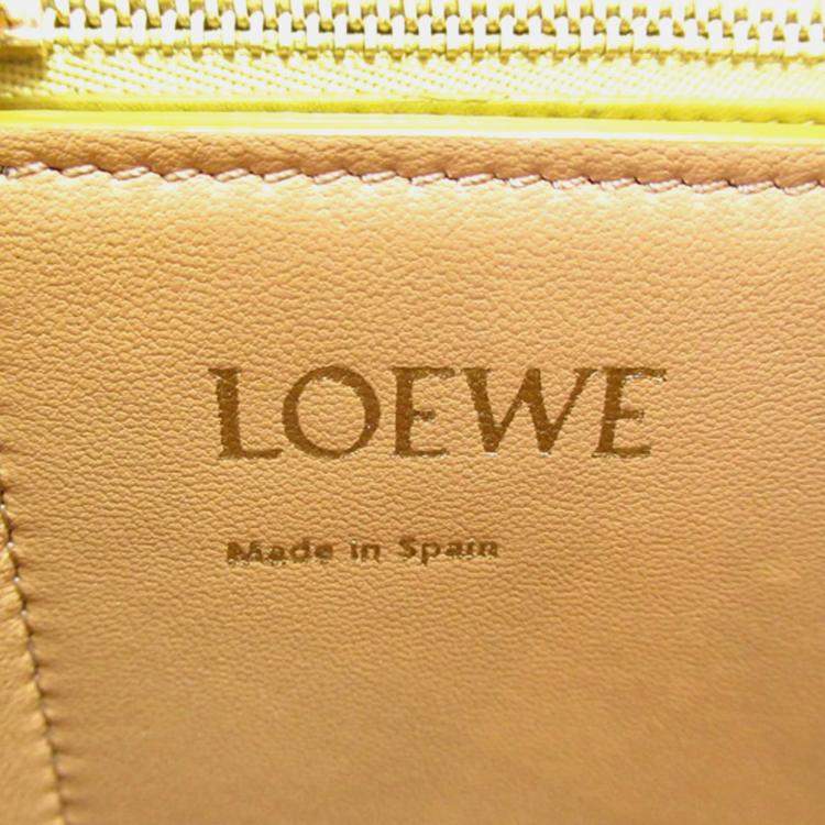 Pre Owned Loewe Yellow Small Leather Barcelona Crossbody