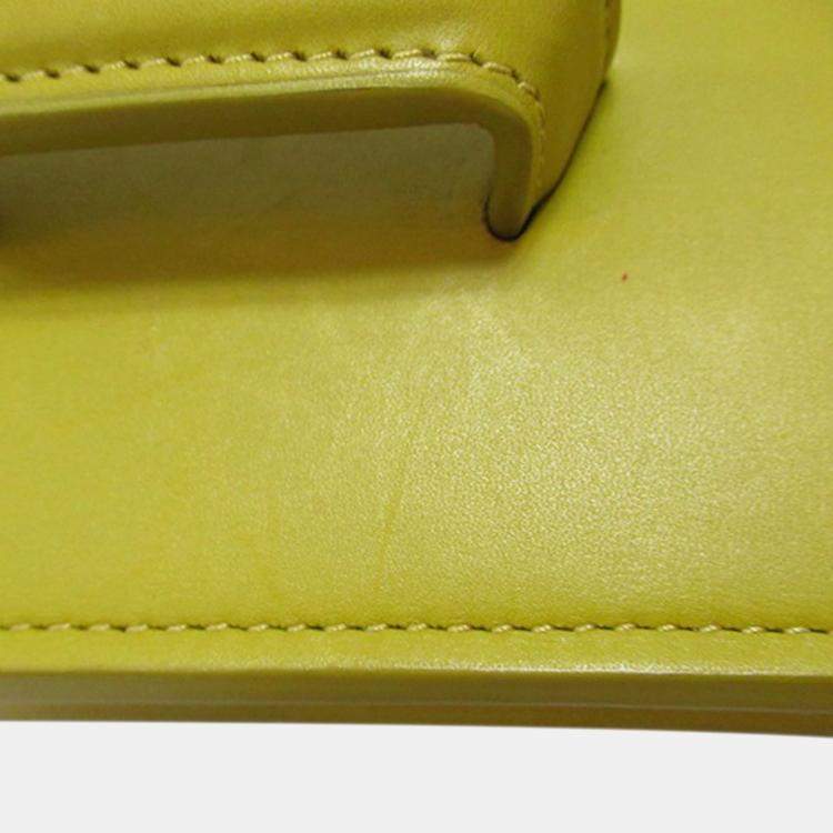 Pre Owned Loewe Yellow Small Leather Barcelona Crossbody