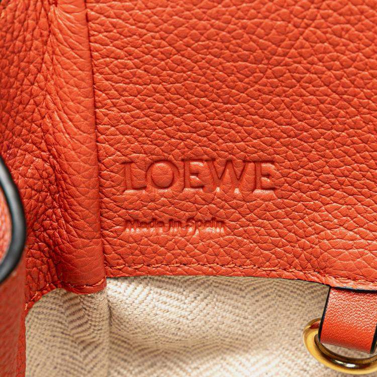 Pre Owned Loewe Orange Small Leather Hammock Satchel