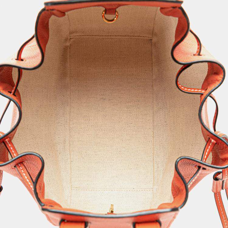 Pre Owned Loewe Orange Small Leather Hammock Satchel