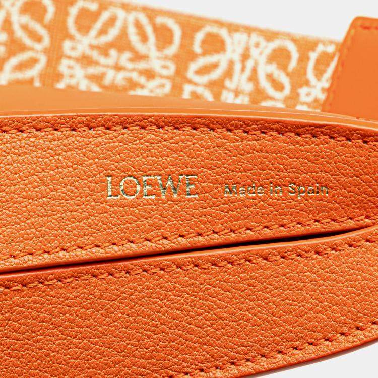 Pre Owned Loewe Orange Small Leather Luna Hobo