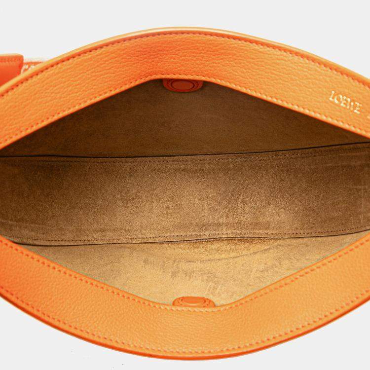 Pre Owned Loewe Orange Small Leather Luna Hobo