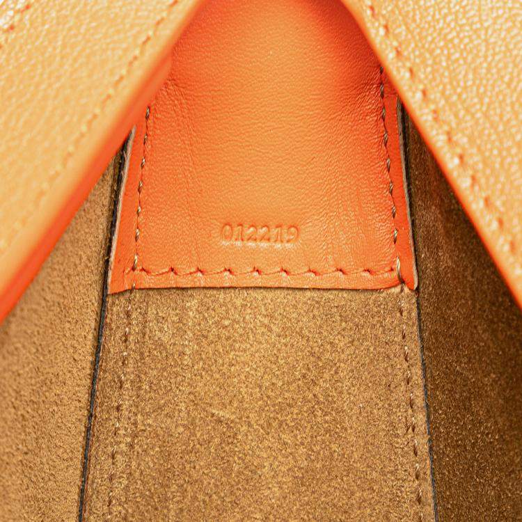 Pre Owned Loewe Orange Small Leather Luna Hobo