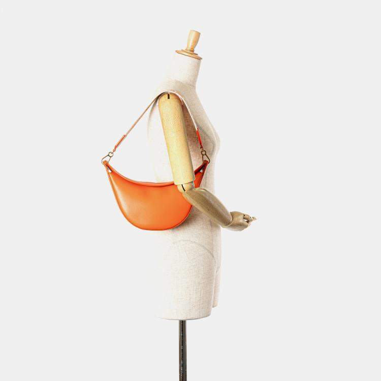 Pre Owned Loewe Orange Small Leather Luna Hobo