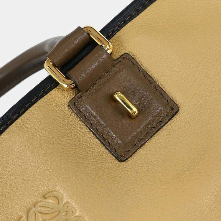 Pre Owned Loewe Beige Black Brown Amazona 28 Handbag