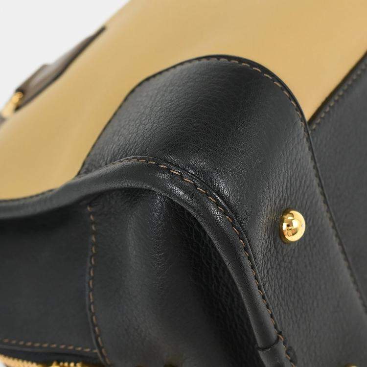 Pre Owned Loewe Beige Black Brown Amazona 28 Handbag