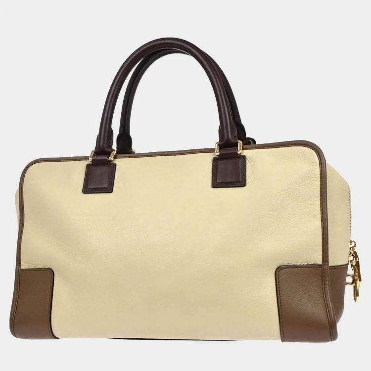 Pre Owned Loewe Off-white Amazona 36 Handbag