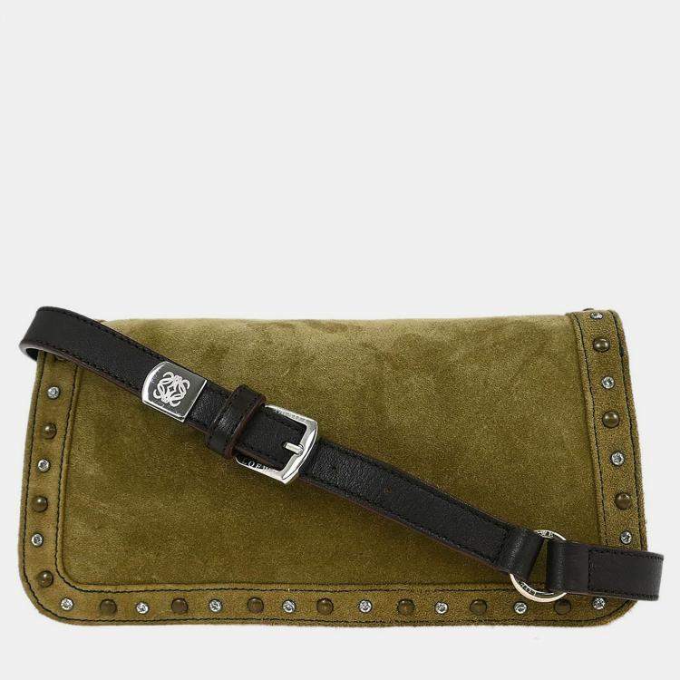 Pre Owned Loewe Brown Suede Shoulder Bag