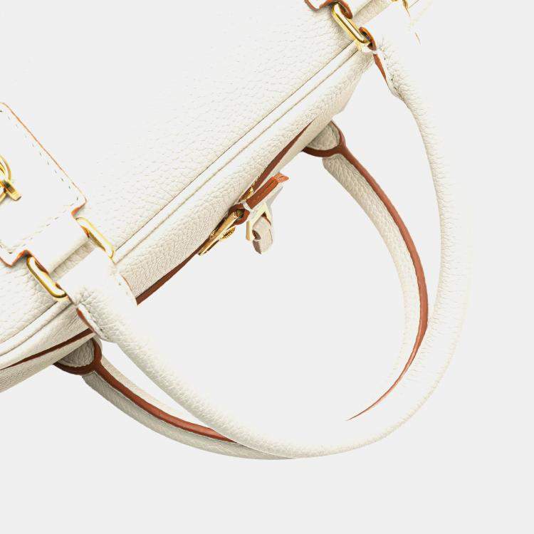 Pre Owned Loewe White Leather Amazona Square 19