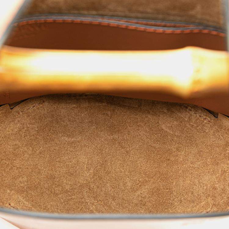 Pre Owned Loewe Brown Calfskin Bamboo Bucket Bag