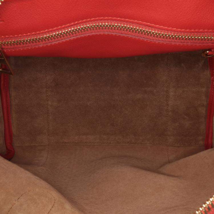 Pre Owned Loewe Red Anagram Embossed Leather Amazona 75
